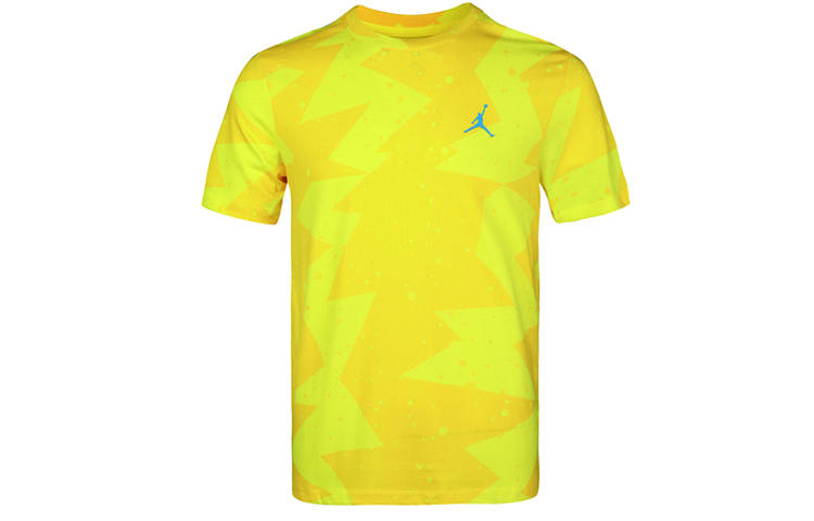 Jordan Jordan T Shirts Men's Yellow Crew Neck Moderate Straight Fit