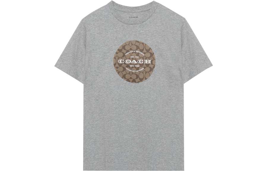 COACH COACH T Shirts Men's Gray Crew Neck Moderate