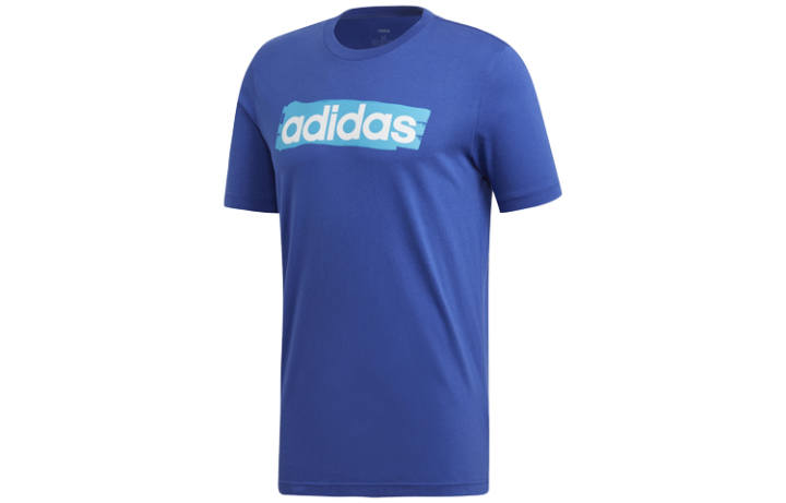 Adidas Adidas ESSENTIALS T Shirts Men's Blue Crew Neck Moderate Straight Fit