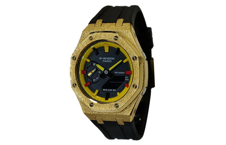 CASIO CASIO Custom Collection Electronic Movement Fluoroelastomer Strap Watch Men's Watches Black Dial