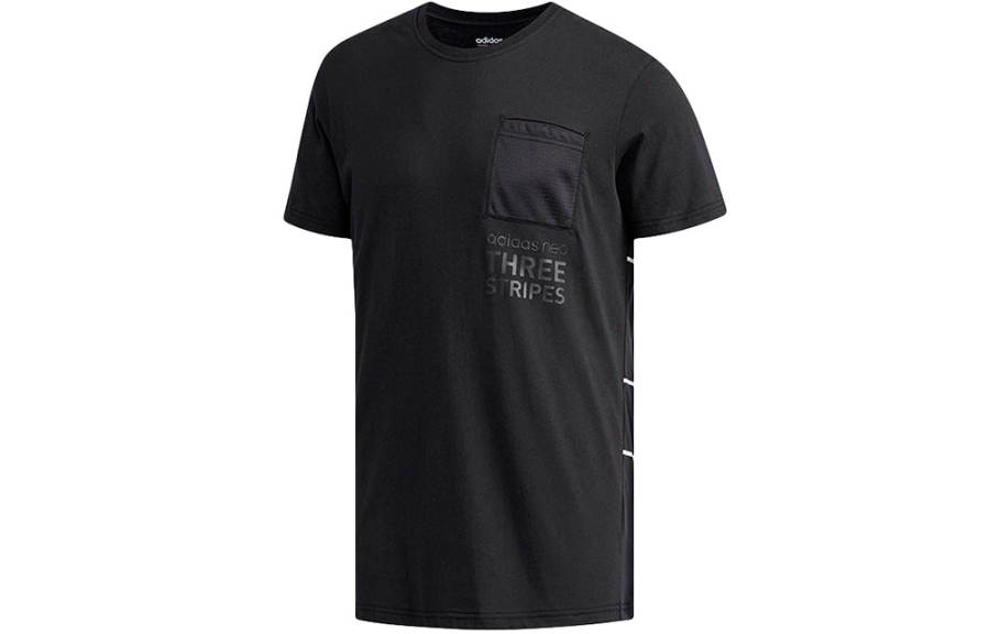 Adidas Neo T Shirts Men's Black Crew Neck Moderate Straight Fit