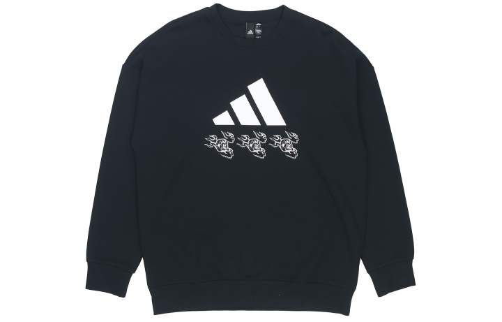 Adidas Adidas Sweatshirts Men's Black Crew Neck Moderate Regular