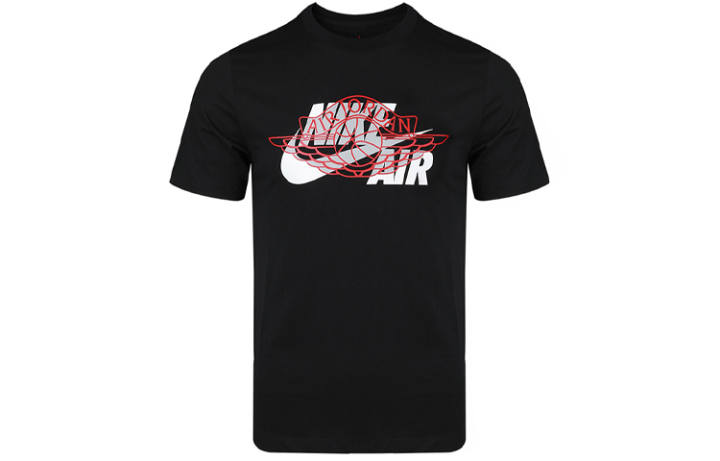 Jordan Jordan Air T Shirts Men's Black Crew Neck Moderate Straight Fit