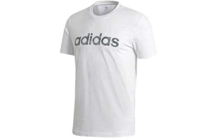 Adidas Adidas T Shirts Men's White Crew Neck Moderate Straight Fit