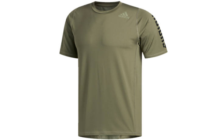 Adidas Adidas T Shirts Men's Ruins Green Crew Neck Moderate Straight Fit