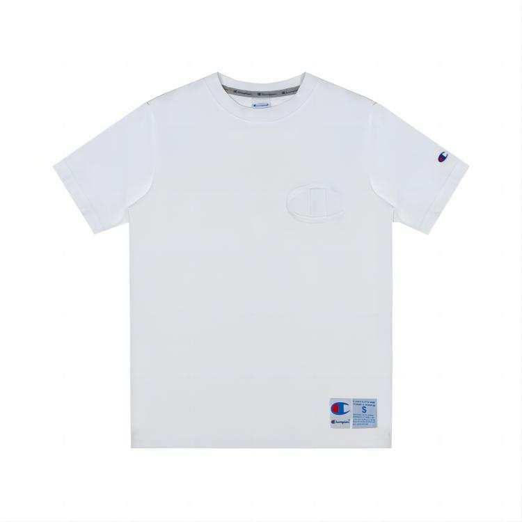Champion Men Embroidered Logo Short Sleeve T-Shirt Japan Edition White
