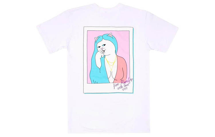 RIPNDIP T Shirts Men's White Crew Neck Moderate Straight Fit
