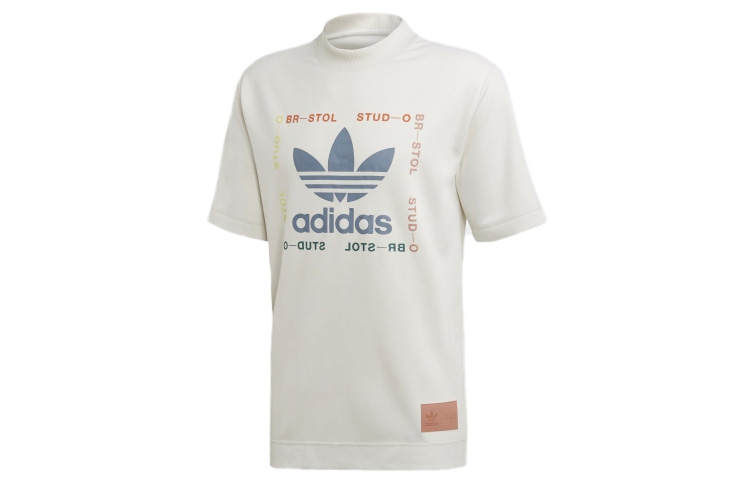 Adidas Originals Adidas X Bristol T Shirts Men's White Crew Neck Moderate Straight Fit