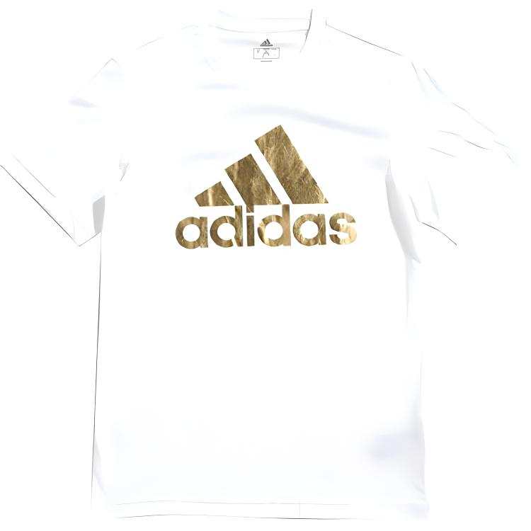 Adidas Adidas T Shirts Men's White Crew Neck Moderate Straight Fit
