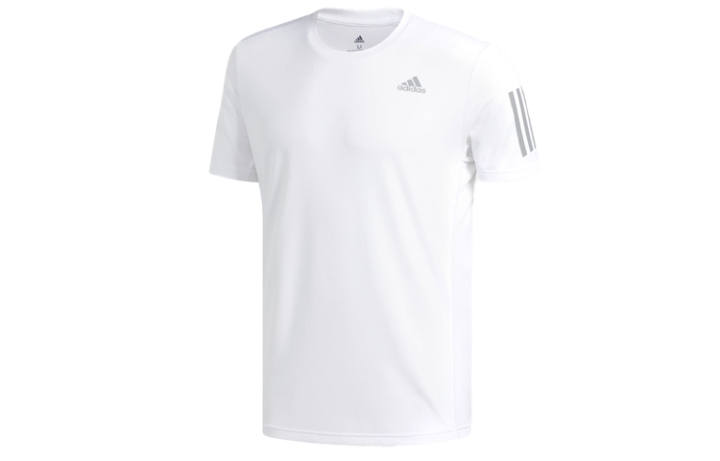 Adidas Adidas T Shirts Men's White Crew Neck Moderate Straight Fit