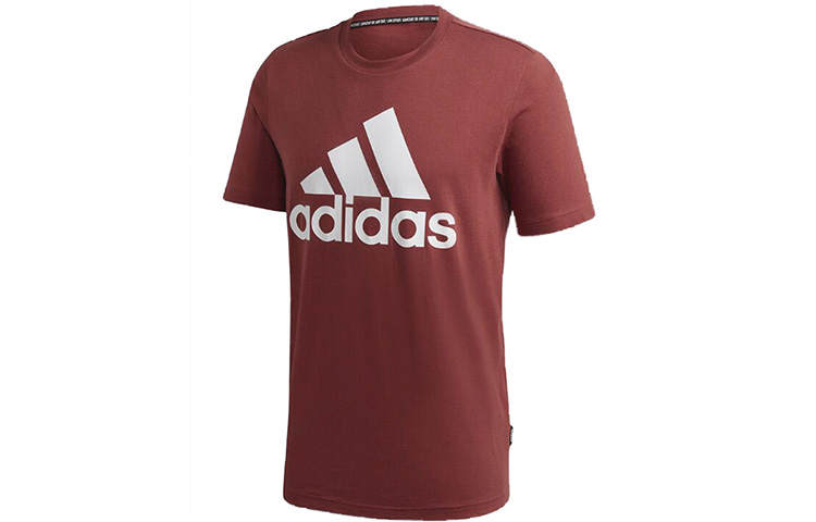 Adidas Adidas MUST HAVES T Shirts Men's Red Crew Neck Moderate Straight Fit
