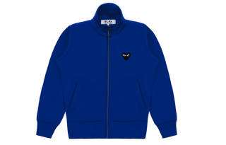 CDG Play Big Black Heart Zip Up Sweatshirt Navy