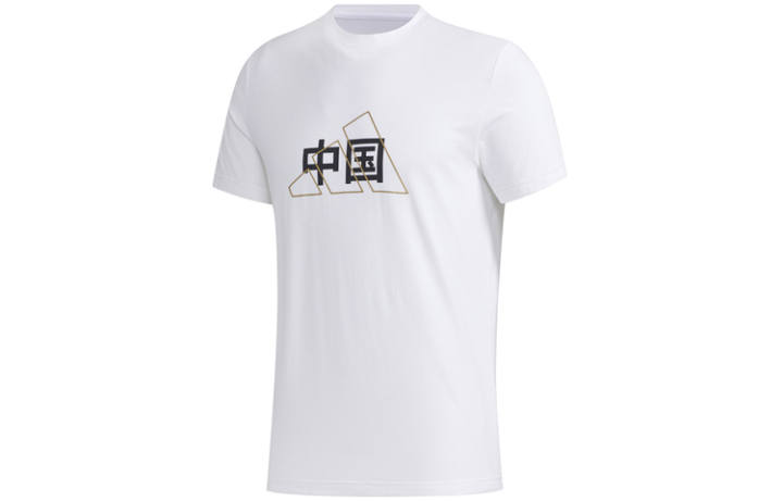 Adidas Adidas T Shirts Men's White Crew Neck Moderate Straight Fit