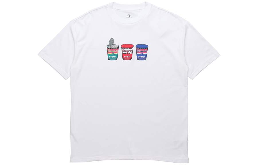 Converse T Shirts Unisex White Crew Neck Moderate Straight Fit