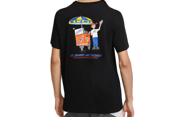 Nike Nike T Shirts Men's Black Crew Neck Moderate Straight Fit