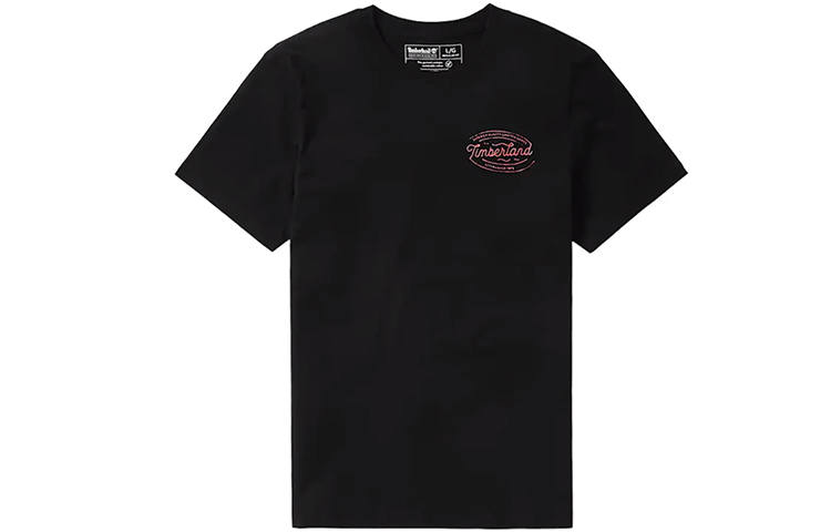 Timberland T Shirts Men's Black Crew Neck Moderate Straight Fit