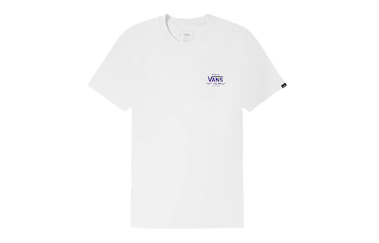 Vans T Shirts Unisex White Crew Neck Moderate Straight Fit