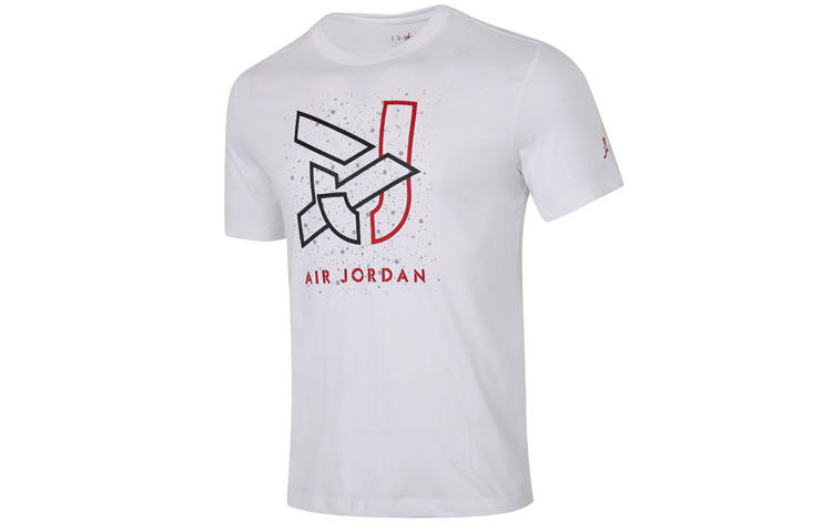 Jordan Jordan T Shirts Men's White Crew Neck Moderate Straight Fit
