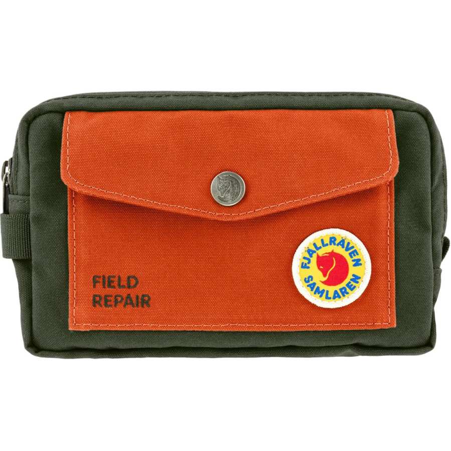 Fjallraven Samlaren Recycled Polyester Travel Storage Bag Unisex Olive Green & Orange