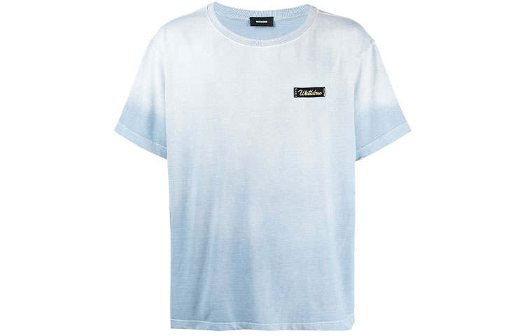 WE11DONE T Shirts Men's Blue Crew Neck Moderate Straight Fit