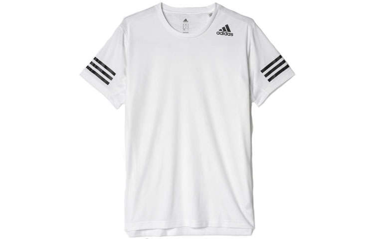 Adidas Adidas T Shirts Men's White Crew Neck Moderate Straight Fit