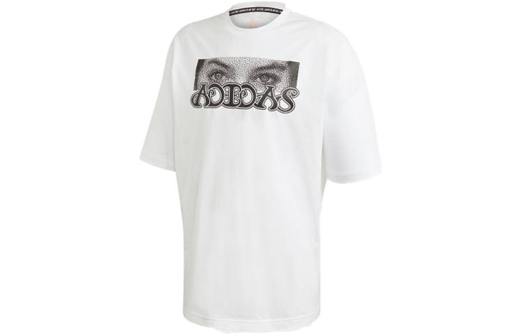 Adidas Adidas T Shirts Men's White Crew Neck Moderate Straight Fit