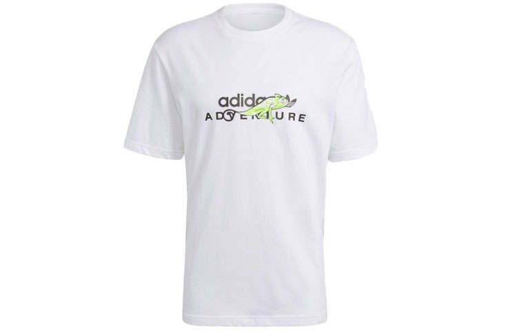 Adidas Originals T Shirts Men's White Crew Neck Moderate Straight Fit