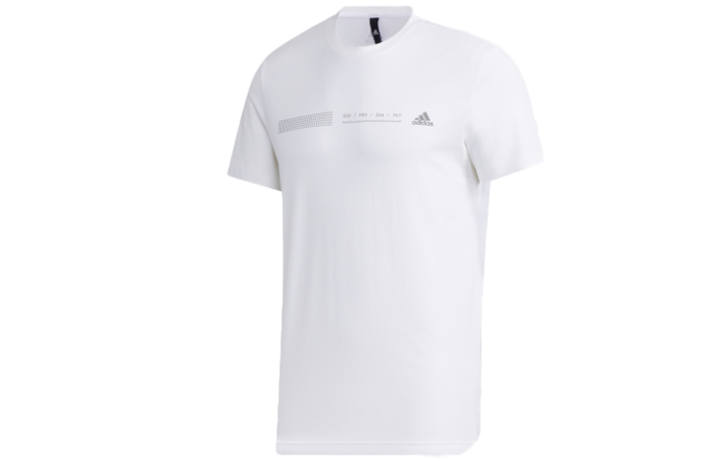 Adidas Adidas T Shirts Men's White Crew Neck Moderate Straight Fit