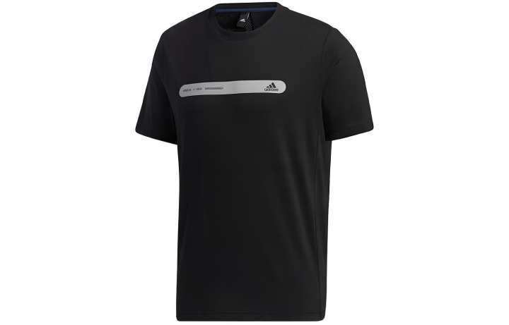 Adidas Adidas T Shirts Men's Black Crew Neck Moderate Straight Fit