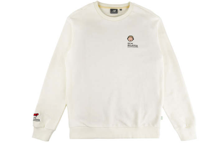 New Balance New Balance Sweatshirts Men's White Crew Neck Moderate Regular