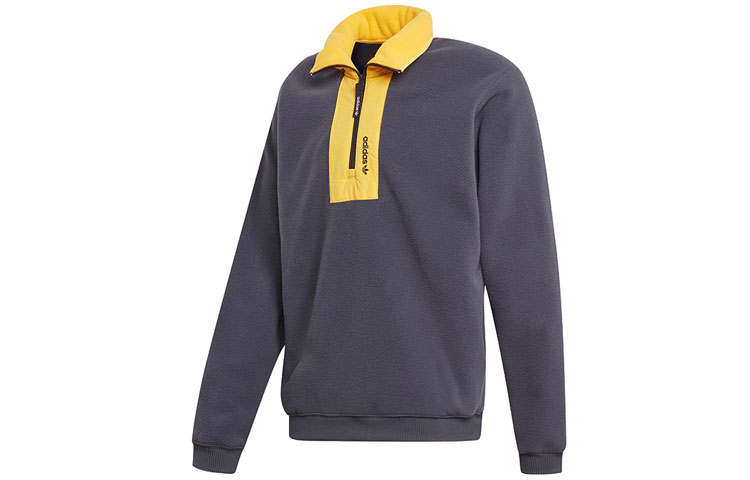 Adidas Originals Adv Block Fle Colorblock Sweatshirts Men's Gray Stand Collar Moderate