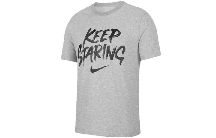 Nike Nike T Shirts Men's Gray Crew Neck Moderate Straight Fit