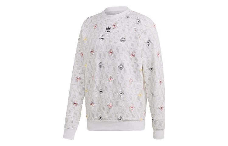 Adidas Originals Sweatshirts Men's White Crew Neck Moderate Regular