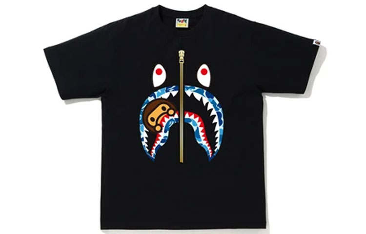A Bathing Ape Baby Milo Shark-print cotton T-shirt