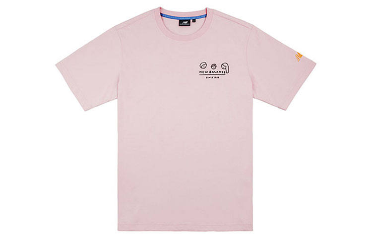 New Balance New Balance T Shirts Unisex Pink Crew Neck Moderate Straight Fit