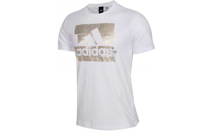 Adidas Adidas T Shirts Men's White Crew Neck Moderate Straight Fit