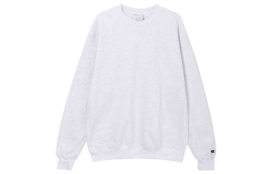 Champion Champion Cuff Single Label Fleece Lined Crew Neck Pullover Sweatshirt US Version Unisex White Gray