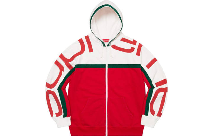 Supreme Supreme logo-print zip-up hoodie