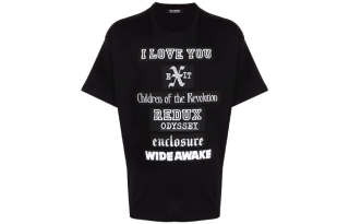 RAF SIMONS T Shirts Men's Black Crew Neck Moderate Straight Fit