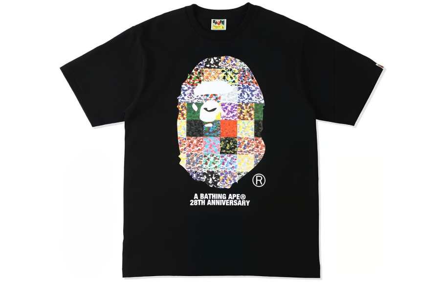 A BATHING APE Bape 28th Anniversary Ape Head Tee