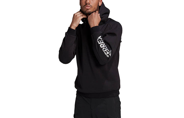Adidas Adidas Sweatshirts Men's Black Hooded Moderate Regular