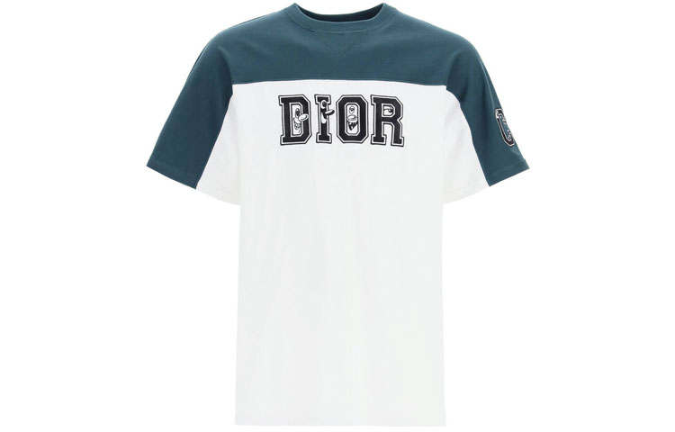 DIOR Quarterly New Products T Shirts Men's Green Crew Neck Moderate