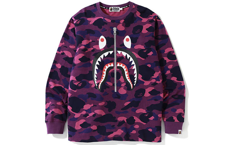 A BATHING APE Bape Color Camo Shark L/S Tee