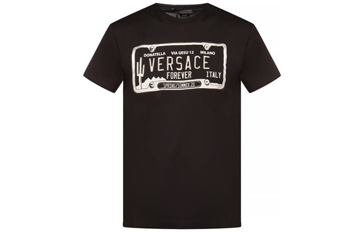 VERSACE VERSACE T Shirts Men's Black Crew Neck Moderate
