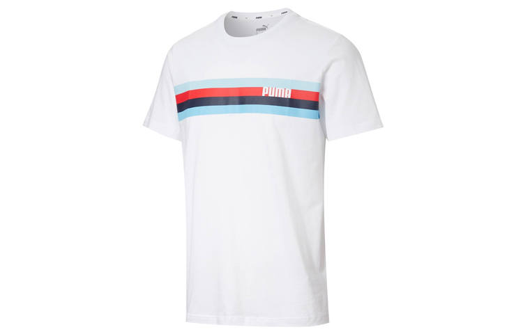 PUMA Celebration T Shirts Men's White Crew Neck Moderate Straight Fit