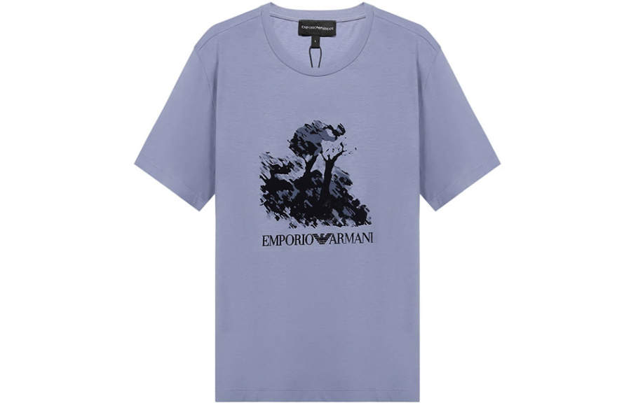 EMPORIO ARMANI T Shirts Men's Haze Blue Crew Neck Moderate Other