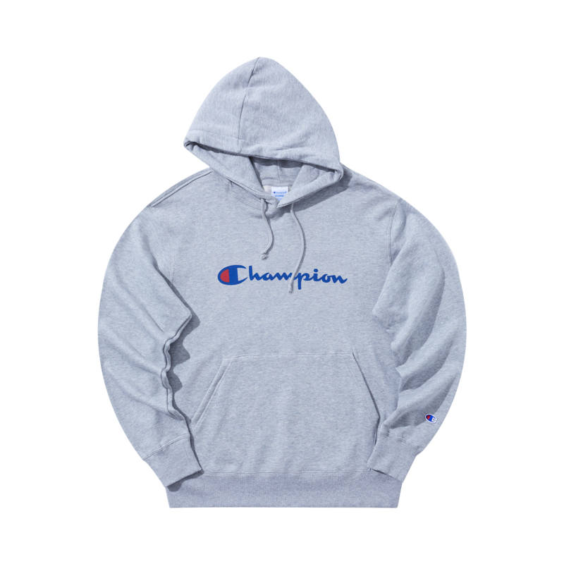 Champion Champion Grass Print Fleece Lined Pullover Sweatshirt Japan Version Unisex Gray
