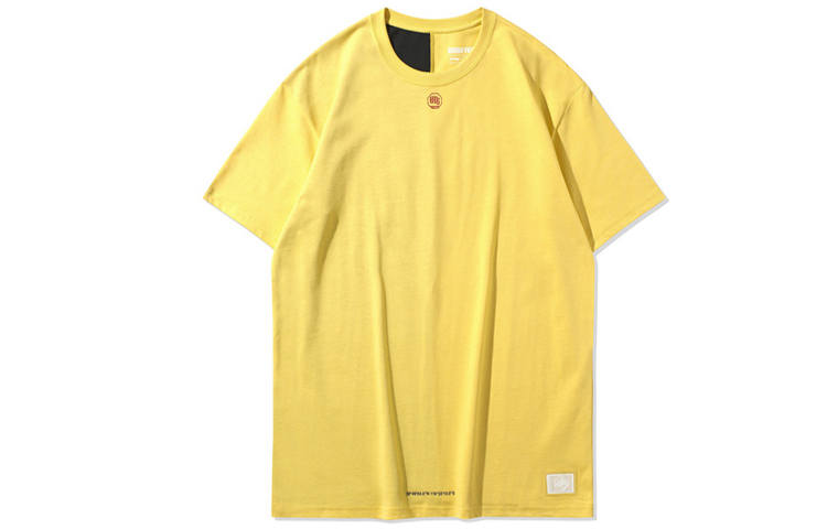 Li-Ning Li Ning BADFIVE T Shirts Men's Custard Crew Neck Moderate Straight Fit