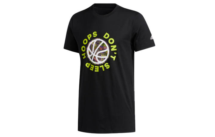 Adidas Adidas T Shirts Men's Black Crew Neck Moderate Straight Fit
