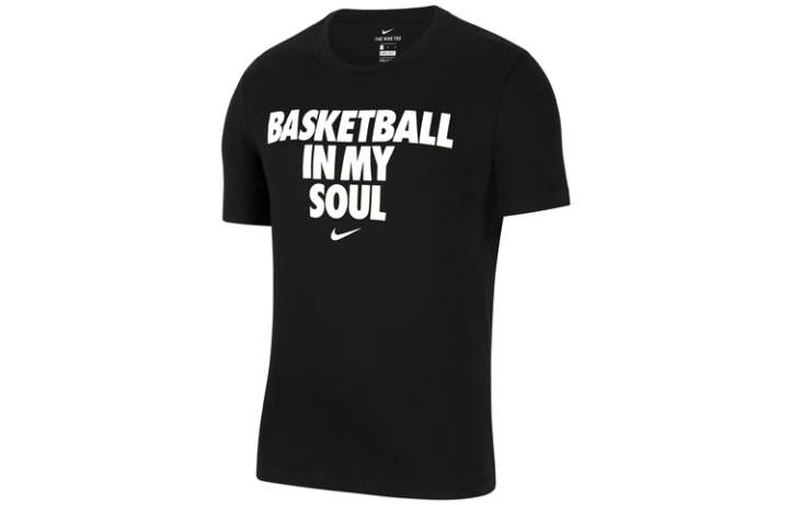 Nike Nike T Shirts Men's Black Crew Neck Moderate Straight Fit
